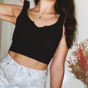 Black Knit Tank Top